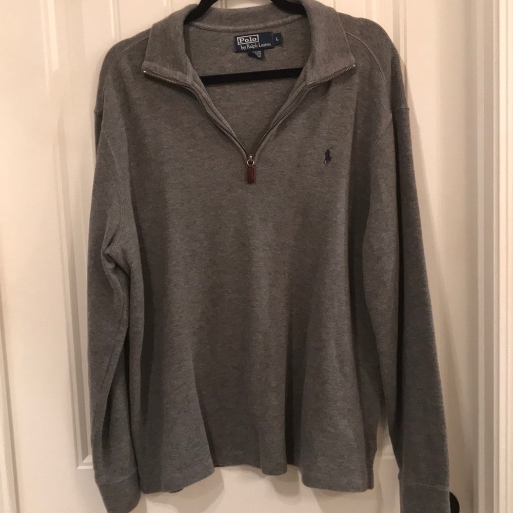 Men’s Large Grey Polo 1/4 zip
